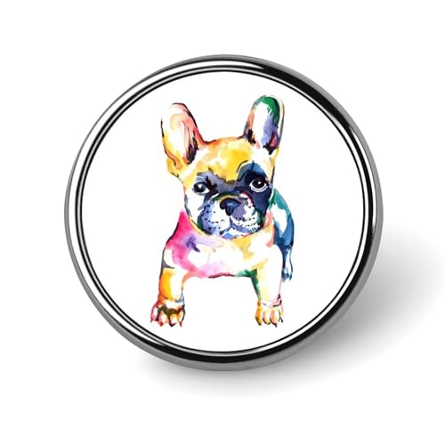 バッジ 円形 徽章 フレンチブルドッグ 犬柄 缶バッジ 胸章 ピンバッチ ボタンブローチ 25mm おしゃれ ネクタイピン コレクション バッグ飾 帽子 胸飾り かばん掛け 工芸品 取付簡単 男女兼用 プレゼント