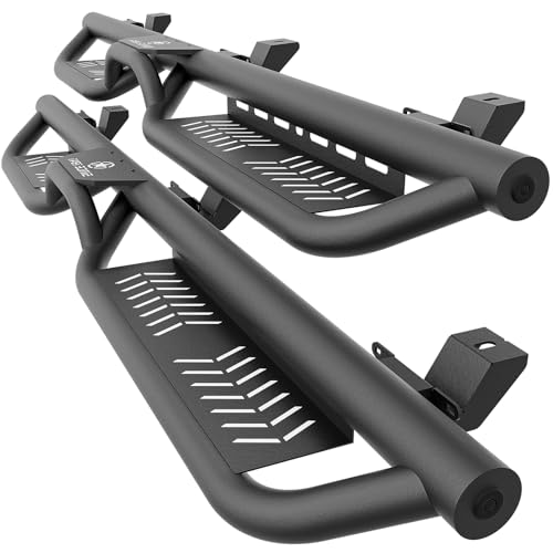 Side Steps Are Missing - 2015 Jeep Wrangler 9 SOENBOO Running Boards Compatible with 2018-2026 Jeep Wrangler JL JLU Unlimited 4 Doors, Heavy-Duty Steel Nerf Bars Two Stairs Design Side Steps Bolt-on Step Plates Rock Sliders Rail