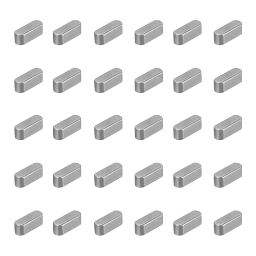 sourcing map 30 Pcs Round Ended Feather Key, 8x4x4mm Carbon Steel Drive Shaft Parallel Keys Keyway Stock Assortment for Mechanical Fasteners Industry