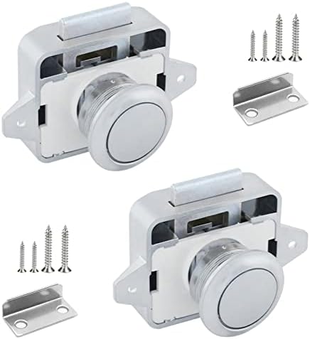 2 Piezas Cerradura Puerta Pulsador para Autocaravana, Boton Cierr...