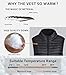 ELFJOY Long Puffer Vest Women Winter Ultra Light Long Down Vest with Stand Collar Grey Womens Vests Outerwear