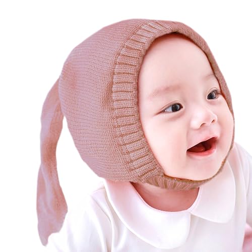 Image of Crochet Earflap Pilot Hats Rabbit Ears Beanie Cap Winter Warm Knit Caps for Toddlers Baby Girls and Boys
