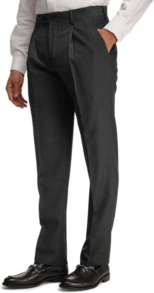 Paul Fredrick Men's Wool Gabardine Pleated Pants