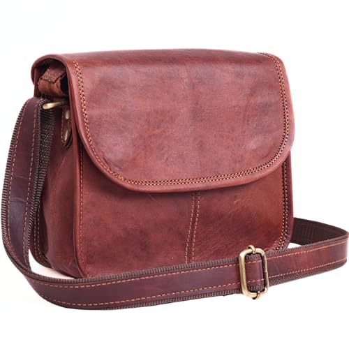 JINALEXIA Genuine Leather Boho Saddle Purse