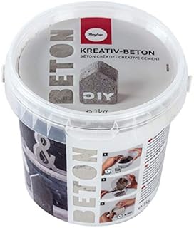 Rayher Creative Cement Casting Powder for Concrete Crafts and Mixed Media, Casting Powder for DIY Concrete Shapes, 1kg, grey, 34152000