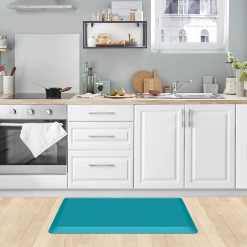 Image of KitchenClouds Kitchen Mat Cushioned Anti Fatigue Kitchen Rug Non Slip Standing Mat Comfort Floor Mats for Sink Office (17.3 inchx28 inch- 0.8inch,Green) | Water-Resistant, Non-Slip, Easy to Clean Comfort Floor Mat for Kitchen, Sink & Office, Multiple Colors & Sizes, 17.3 inch x 28 inch