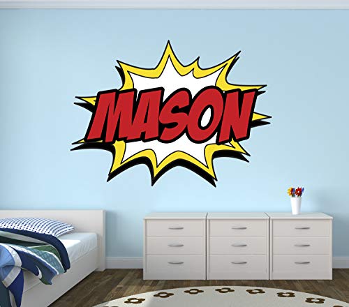 Vinilo decorativo mural personalizado nombre cómic 30x22 in miniatura 3