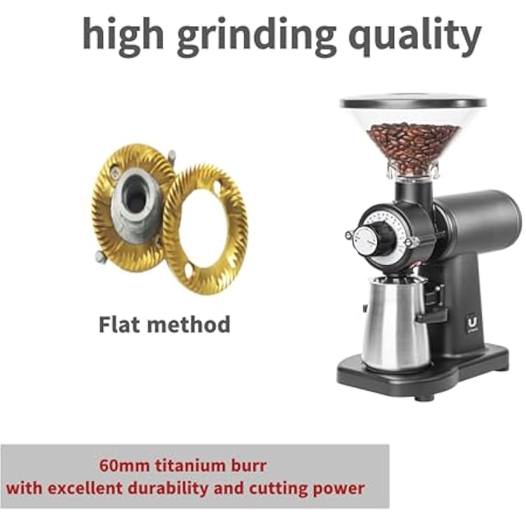 Urbanic 070s Electric Coffee Grinder (110~220v) / flat Titanium burr 60mm / 20 steps can be set (Black) / (Made in Korea)