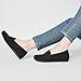 Cvistpieo Loafers for Women Comfortable Dressy Casual Work Flats Lightweight & Breathable Slip On Walking Shoes Knit Black Size 8 Wide Width