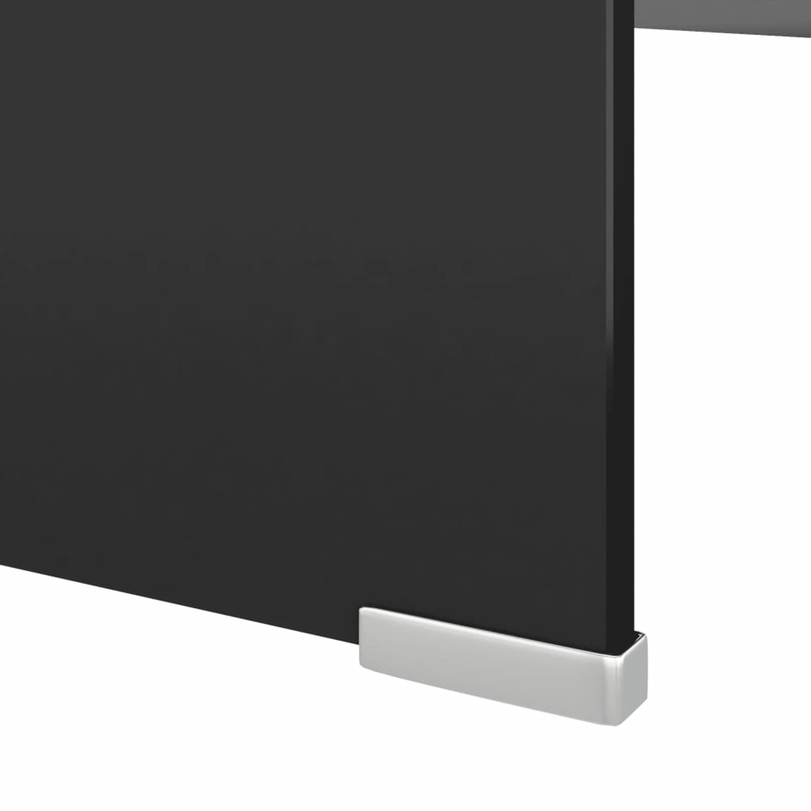 Homgoday Supporto per Monitor, Supporto TV/Rialzo Monitor in Vetro Nero 120x30x13 cm, Mobile Porta TV, Organizer da Scrivania per Ufficio e Casa, Supporto TV per Computer,Laptop PC iMac