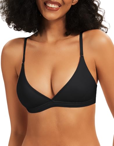 Triangle Bralette Crossover Wireless Push Up Bra Sexy...