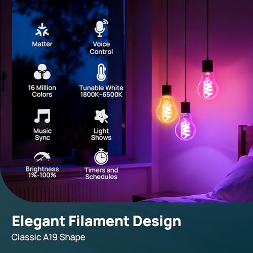 Image of Linkind Matter Smart Light Bulbs, Works with Alexa /Apple Home /Google, 1Pack