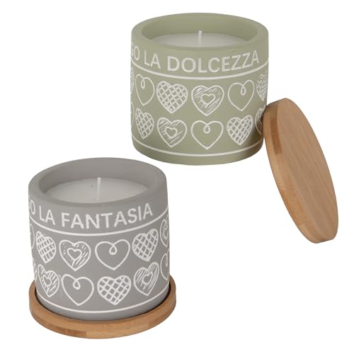 Doni Bomboniere Comunión 4 velas con portavelas frases confirmación boda aniversario Oggi scelgo la dulzura fantasía y corazones tapa de madera ideas regalo completas originales baratas