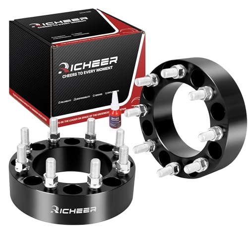 Richeer 8x170 Wheel Spacers for 2003-2025 F250 F350 Super Duty 2 inch 8x170mm Wheel Spacer with 14x1.5 Studs & 125mm Center Bore