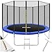 Produktbild tectake® TÜV geprüftes Gartentrampolin Kinder Trampolin mit Sicherheitsnetz, als Outdoor Spielzeug, Sport Trampolin oder Spielzeug für draußen, Spielplatz für Garten - Ø 366 cm