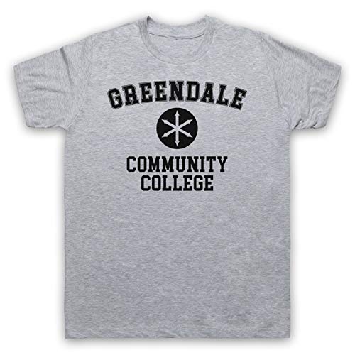 My Icon Art & Clothing Community Greendale Community College Mens T-Shirt, Light Grey, 2XL