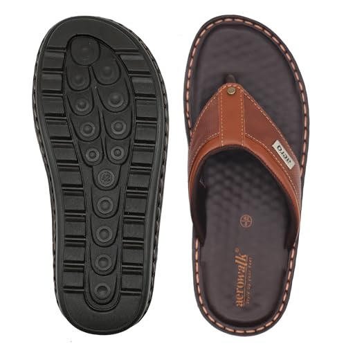 Image of AEROWALK Stylish T-Shape Fashion Slipper for Men | Comfortable | Lightweight | Anti Skid | Casual Office Footwear(SF16)