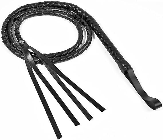Wanna Party Soft Leather Flogger Whip | Riding Flogger with Leather Handle | Costume Dress Party and Games(Black)