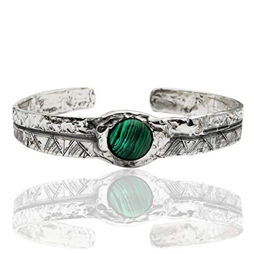 BRACCIALE rigido bangle da UOMO, in Argento 925 nero antico,