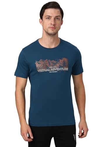 Image of Van Heusen Men's Athleisure Graphic T-Shirt - Comfortable Crew Neck| Soft Breathable Cotton Blend | Casual Wear Style | Summer Favorite | Style 60054