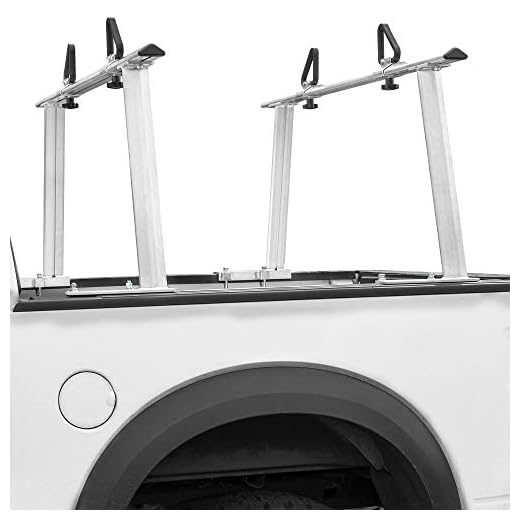 Stark Universal Truck Rack Extendable Aluminum Pick Up Truck Ladder Rack Contractor Pipe Rack (No-Drilling Required) 1,000lbs Capacity