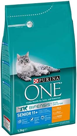 Purina ONE Bifensis Comida Pienso para Gato Mayor Senior 11+ con Pollo, Bolsa de 1,5kg