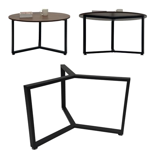 JIANZHUO Round Metal Coffee Table Legs,Large Circle End Table Legs 18 Inch,Black Iron Dining Table Base Only