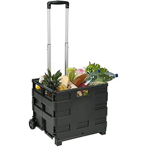 TecTake Carrito de la Compra Plegable 35kg plástico ABS & Aluminio Cover