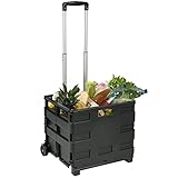 carrelli plastica con ruote spesa Pratico carrello portaspesa pieghevole con manico telescopico in alluminio che può trasportare la spesa e molti altri utensili in modo facile e comodo. Basta trascinare faticosamente sacchetti e borse.