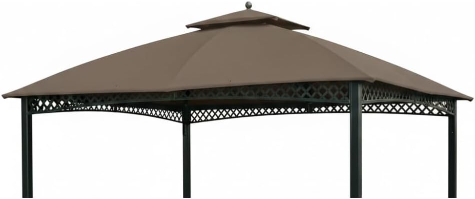 Garden Winds Reinforced RipLock 350 Replacement Canopy Top Cover Compatible with Windsor Dome 10’ x 12’ Gazebo Models L-GZ717PST-C, A111001701 - Nutmeg
