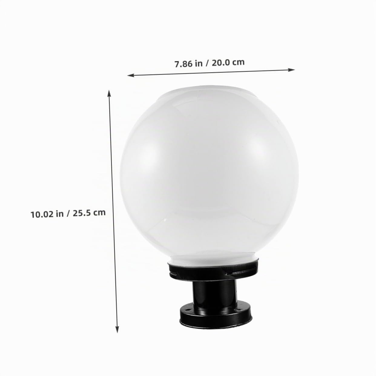 Homoyoyo Lampada Solare per Pilastro Base Nera, LED, 20cm, Giardino | Acciaio Inox, Vetro e Acrilico, Sensore Crepuscolare Integrato, Resistente alle Intemperie, Vialetto