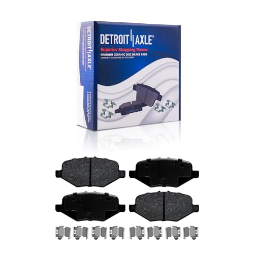 Image of Detroit Axle - Rear Brake Kit for 2013-2019 Ford Explorer Flex Taurus | Police Interceptor Sedan Special Service Police Sedan Utility Lincoln MKT MKS, Drilled Disc Brake Rotors Ceramic Brake Pads