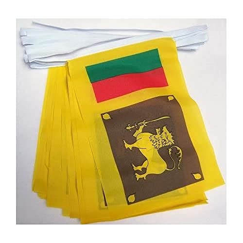 Image of AZ FLAG Sri Lanka 6 meters BUNTING Flag 20 flags 9'' x 6'' - Sri Lankan STRING flags 15 x 21 cm
