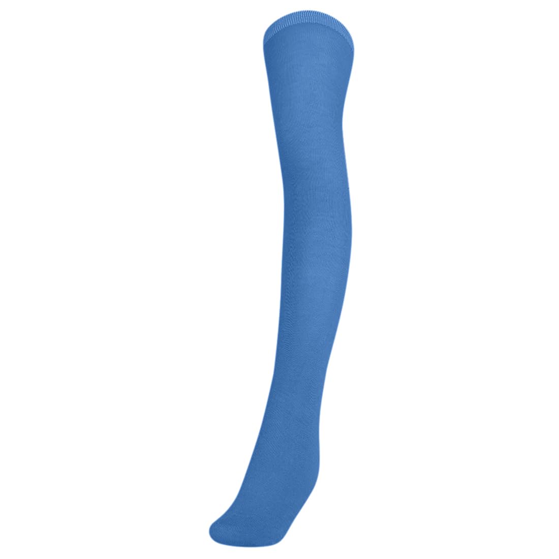 MUKHAKSH (Pack of 2 Pairs Girls Kids Cotton Thigh High Thigh Length upto the thigh Mid Thigh Long Sky Blue Stocking Socks, 11-12 Years 1