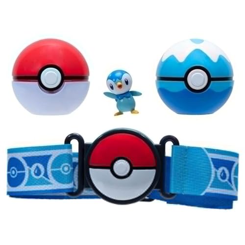 Pokémon Clip 'N' Go Poke Ball Belt Set Pas Poké Ball & Dive Ball and Piplup Seria 12 [FIGURKA]