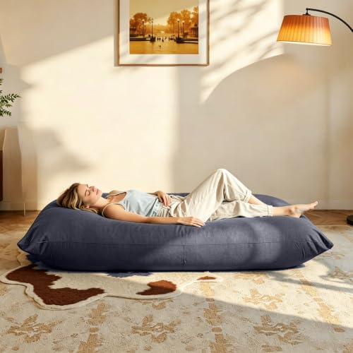 KBZSlyn Elastic Bean Bag Lounger Cover (No Filler), Lazy Pillowsac Sofa Bed Pouf with Inner Liner, Soft Stretchable Bean Bag Chair Cover for Living Room and Bedroom (Carbon Grey) - Image 7