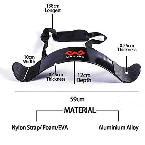 W Waisfit Arm Blaster Bicep Curl Thick Aluminum Adjustable Bodybuilding Bicep Isolator Pink,Barbell Curl Assistant Arm Curl Bar (Black) #TOP2