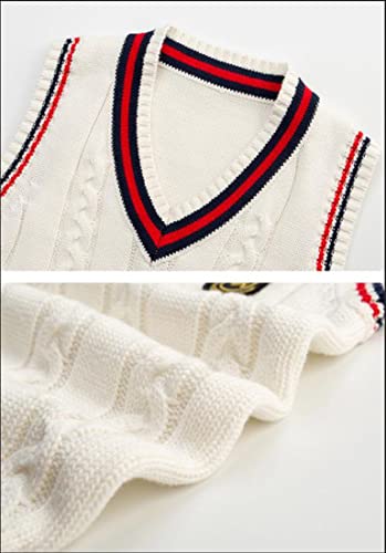 Boys Girls V-Neck Knitted Sweater Vest School Uniform Kids Knit Sweater Vest Sleeveless Pullover Waistcoat3