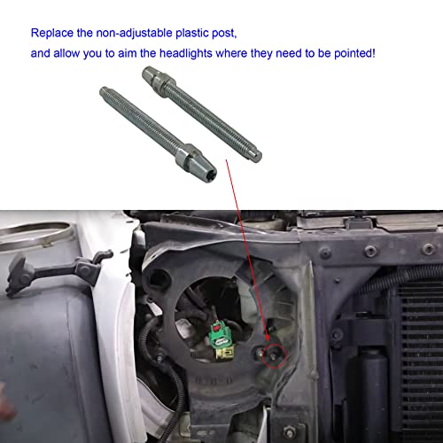 Sheisor 2Pcs Headlight Horizontal Adjustment Screws, Headlamp Adjusting Screws Compatible With 2007-18 Jeep Wrangler Jk Jku #TOP3