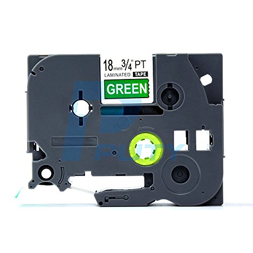 Ruban TZe745 cassette étiqueteuse 18 mm blanc vert Tz745