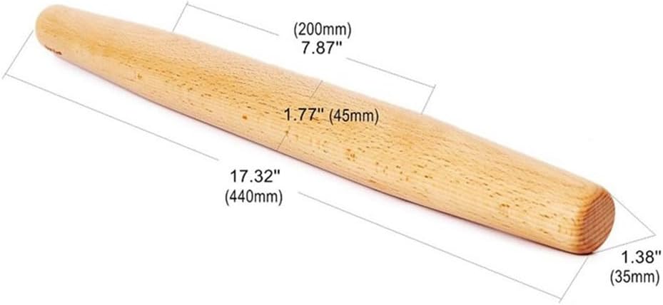Wooden Rolling Pin Dough Roller Essential Kitchen Utensil Tool for Making Pasta Pies and Biscuits