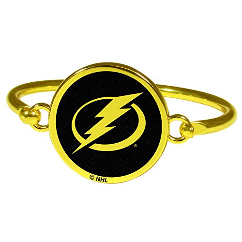 NHL Tampa Bay Lightning Womens Siskiyou Sportsgold Tone Bangle Bracelet, Gold, One Size
