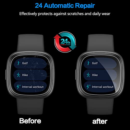 YMHML [ 6 Pack ] Compatible for Fitbit Versa 4 / Versa 3 Screen Protector, Fitbit Sense 2 / Sense Screen Protector, [Upgrade Flexible Film] Soft HD Clear Anti-Scratch Protector for Fitbit Accessories