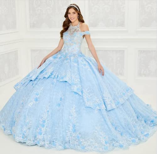 Robe de Quinceanera bleu clair ajustable pour sublimer les courbes sans serrer - 5