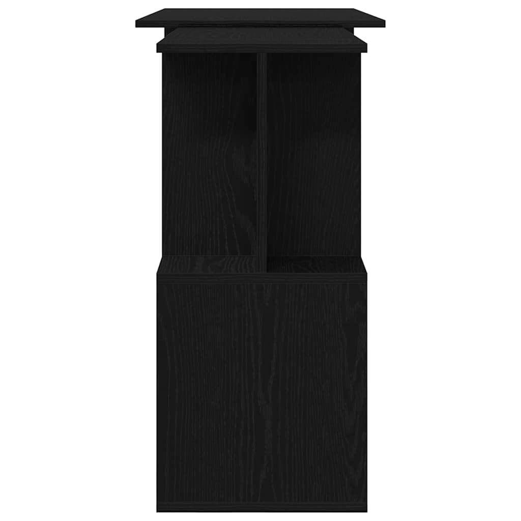 Scrivania Rovere Nero in Legno Ingegnerizzato, 200x50x76 cm | Tavolo da studio salvaspazio e moderno per camera o ufficio, ideale per computer e scrittura.
