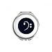 White Music Bass Clef Black Hand Compact Mirror Round Portable Pocket Glass
