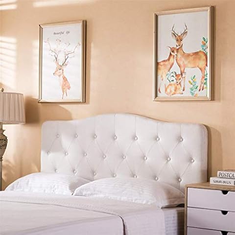 Yongchuang Tufted Upholstered Headboard Queen Adjustable Height Headboard Panel for Queen Size Bed Ivory Cover