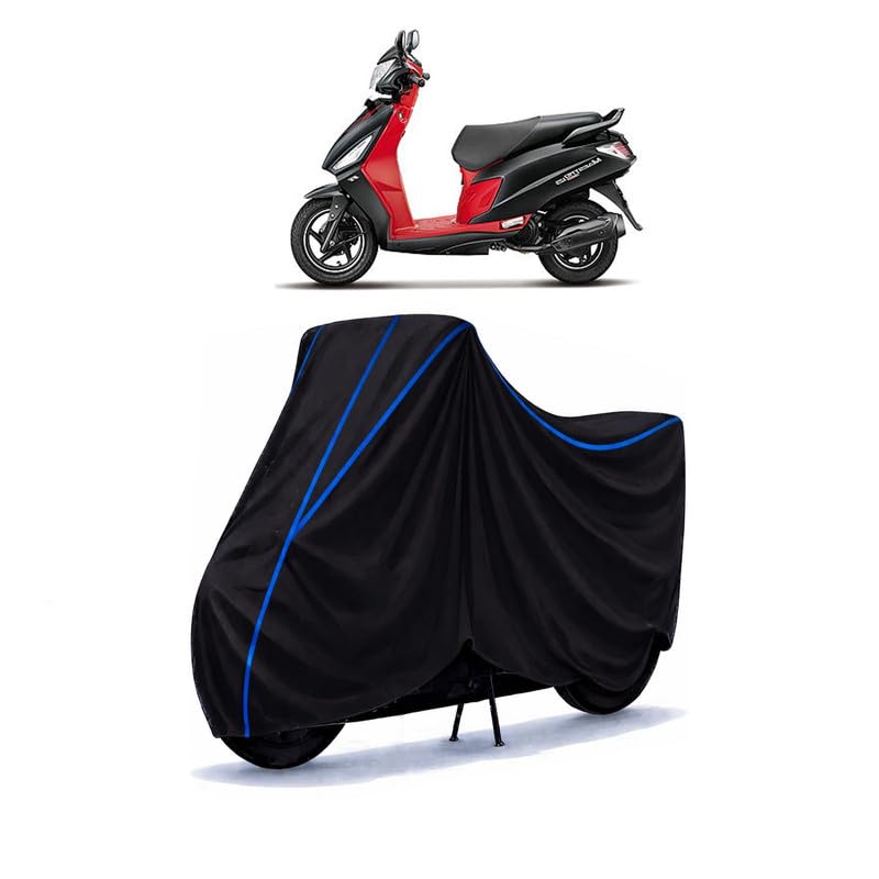 Image of Scooty Cover Water Resistant for Maestro | Universal Scooter & Bike Cover | Heavy Duty UV Protection | Dust, Rain & Scratch Protection | Elastic Fit All Weather Indoor Outdoor | Black with Blue Piping