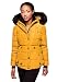 Produktbild MARIKOO warme Damen Winter Jacke Winterjacke Steppjacke gefüttert Kunstfell B618 [B618-Lotus-Gelb-Gr.S]