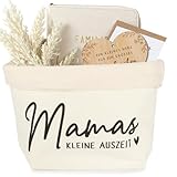 COMOOKA Mama Geschenk Geschenkkorb Stoff Wellness Entspannung Geschenk für Frauen Geschenke für Mama Kleine Auszeit Geschenk Geschenktüte aus Leinen Geschenktasche Muttertagsgeschenk Mutter